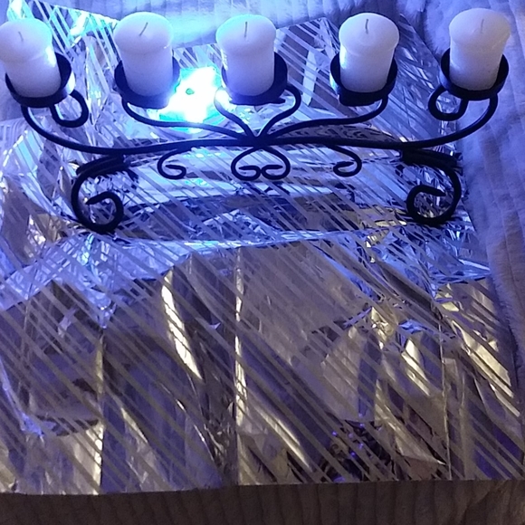 EUC Candleabra for 6 votive candles. Black Wrought Iron..gorgeous when lit!!🔥🔥 - Picture 8 of 8